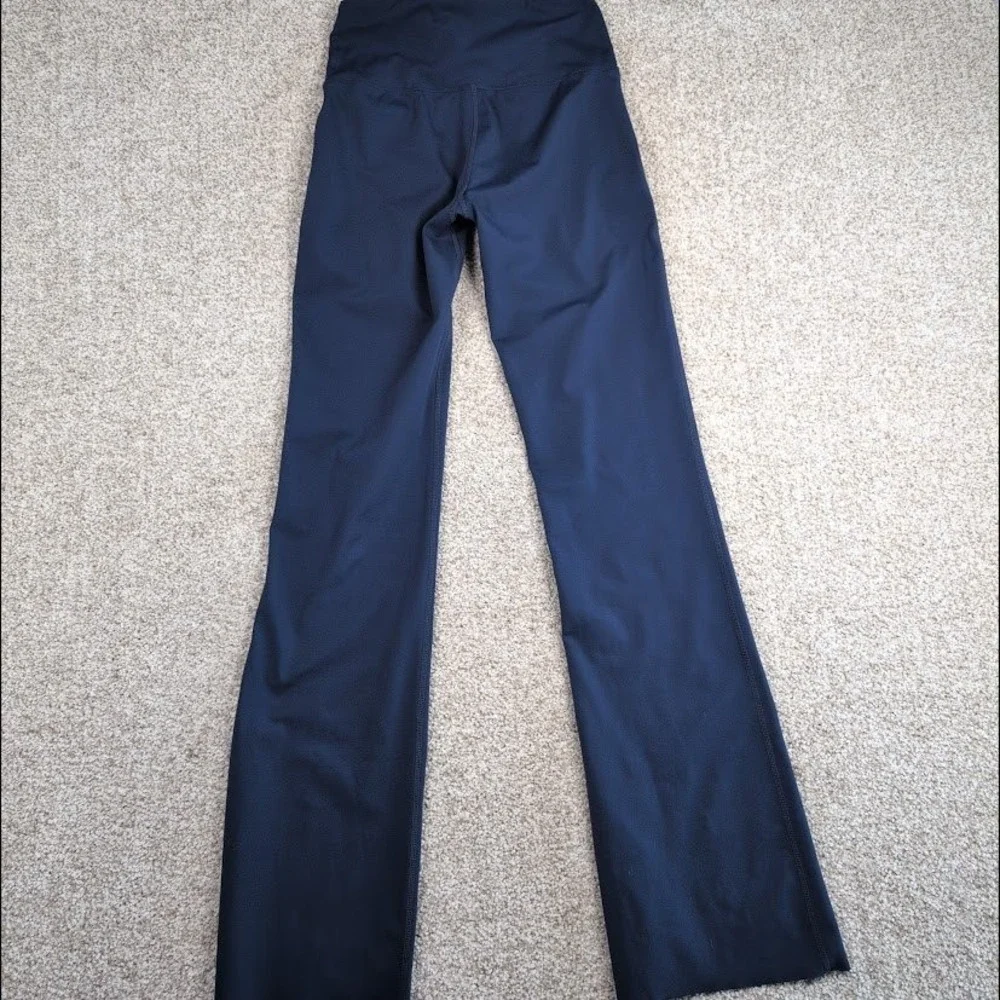 Seahorse Fine Bootcut Yoga Pants S High Waist Athletic Flare Leggings Blue Small